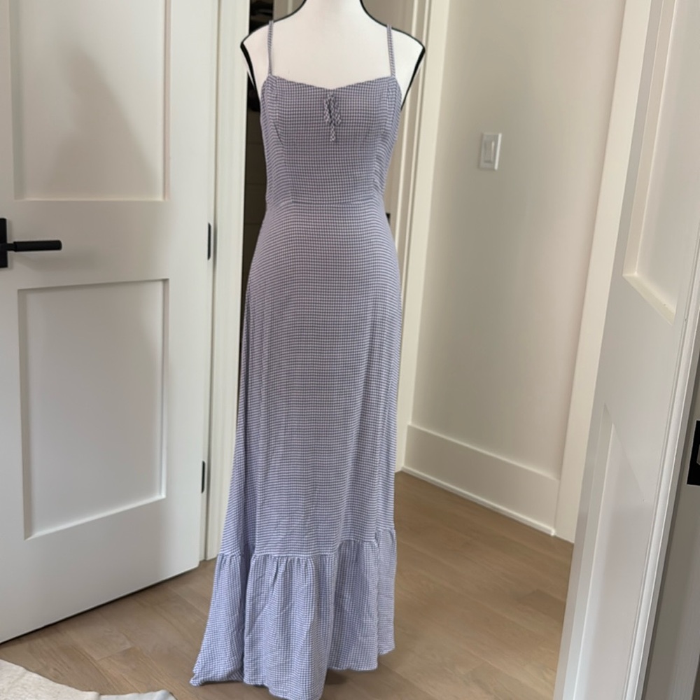 Reformation Lilac Checkered Maxi Dress Size 2